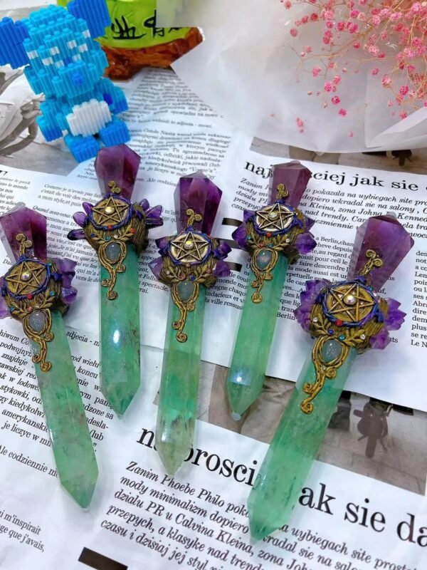 Handmade Crystal Magic Wand Healing Spiritual Witchcraft Magic Stick Incense Expanding Ore Crystal and Stone natural stone