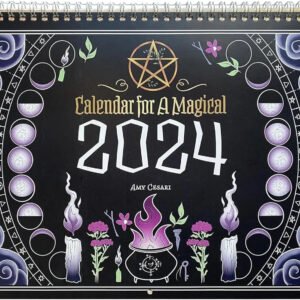 Calendar for a Magical 2024 Wall Calendar Creative Animals Witch Calendar New Year Monthly Planner Art for Wall Decoration