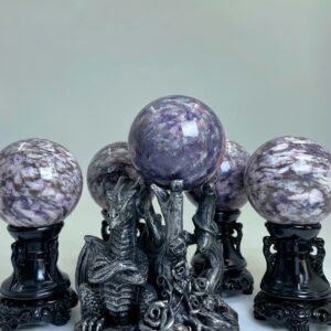 Natural powder lithium tourmaline ball energy gathering ball