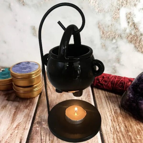 Hanging Cauldron Wax Burner Witch Caldron Pot Candle Holder Witchcraft Supplies Essential Oil Incense Aroma Diffuser Home Decor