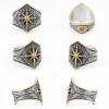 Starry Ring 316L Stainless Steel Star Men Ring Punk Rock Rap