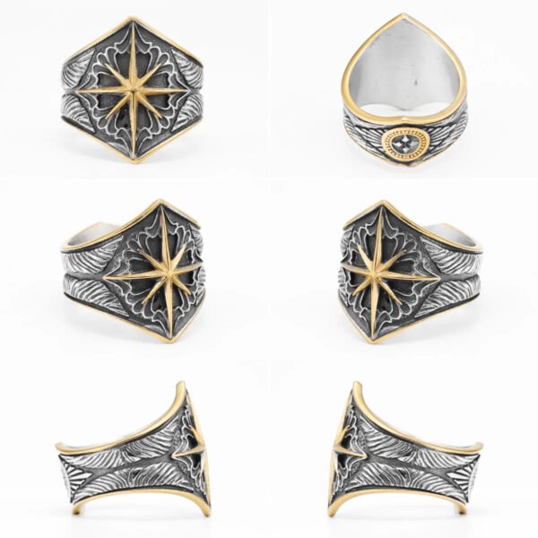 Starry Ring 316L Stainless Steel Star Men Ring Punk Rock Rap