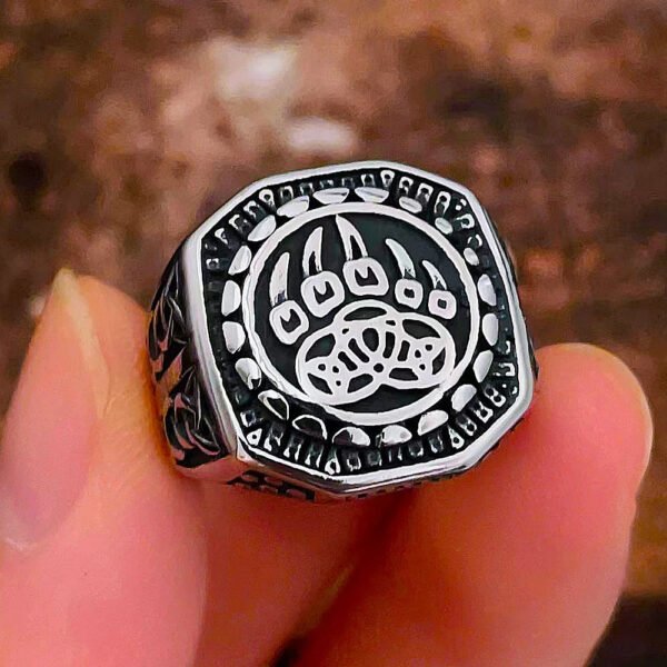 Unique Viking Bear Claw Ring For Men Vintage Stainless Steel Odin Viking Celtic Ring Punk Motorcyclist Biker Jewelry Wholesale