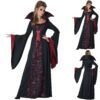Women'S Halloween costume disfraz Halloween dress Flared Sleeve halloween Costumes dress Witch Vampire Gothic Cosplay