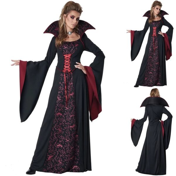 Women'S Halloween costume disfraz Halloween dress Flared Sleeve halloween Costumes dress Witch Vampire Gothic Cosplay