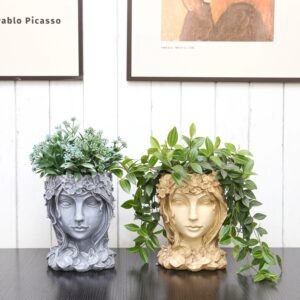 Head Planter Goddess Statue Planter Decorative Portrait Planter Indoor Outdoor Flower Vase Container