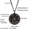 Protect God Pendant Kabbalah Amulet Names of 12 angels & Star of David Laser Cut Talisman Stainless Steel Pendant Necklace