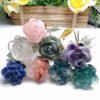 Natural Crystal Quartz Rose Artificial Flower Silver Gold Rose Flower Wedding Valentine's Day Favors For Girlfriend Wife Gift