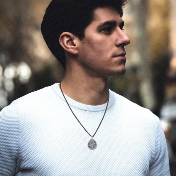 Vito Sterling Silver Tetragrammaton Necklace for Women Men, Abalone Shell 18k Gold Plated Pentagram Pendant, Wiccan Protection Amulet Pentacle Star Jewelry Gift for Wife Husband, 24"/18"/22"