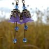 Sapphire Flower Earrings Floral Earrings Purple Earrings Boho Earrings Bohemian Jewelr
