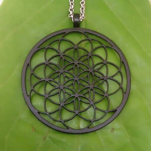 Seed Of Life Necklace Geometric Pendant Sacred Geometry Flower of life necklaces & pendants With 60 cm box chain for women