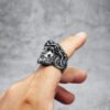 316L Stainless Steel Men Ring Christian Jesus Face Rings Religion Amulet Punk Rock for Male Biker Boyfriend Jewelry Best Gift
