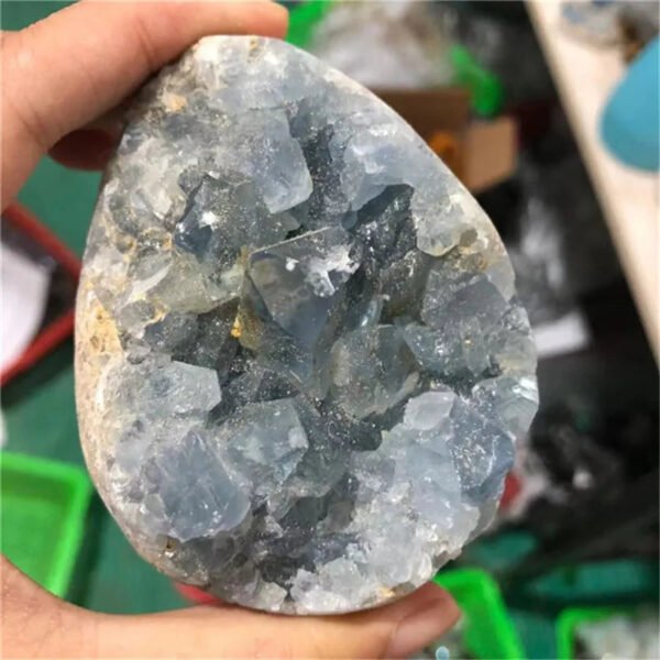 new arrivals crystals minerals healing stones egg shaped natural blue celestite crystals geode for home decoration