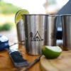 Set of 4 Stainless Steel Cups with Camping Theme - Camping Gift for Men or Women, Decor for Your RV or Camper - 16Oz Capacity - Glasses Safe for Kids