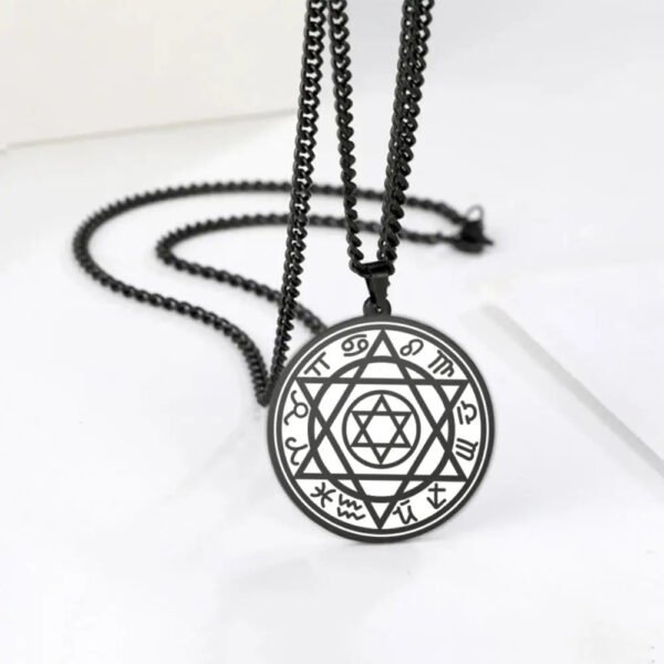Talisman Seal Solomon Six-pointed Star 12 Constellation Pendant Hexagram Stainless Steel Necklaces