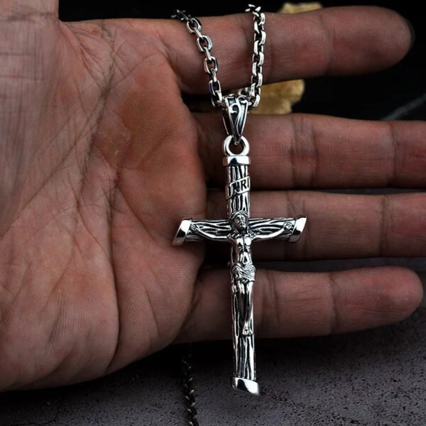 Pure 925 Sterling Silver Christian Necklace Pendant for Men Fashion Jewelry Crucifix Jesus Cross pendant No Chain Jewelry Gift