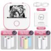 Portable Mini Thermal Printer T02 Mini Pocket Label Printer DIY Self-Adhesive Sticker Label Machine Various Label Paper