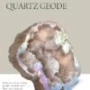 KALIFANO Angel Aura Quartz Geode - Titanium Bonded High Energy Crystal Cuarzo Cluster/Druzy with Information Card - Natural Reiki Rock Used for Clarity and Purpose (Family Owned and Operated)