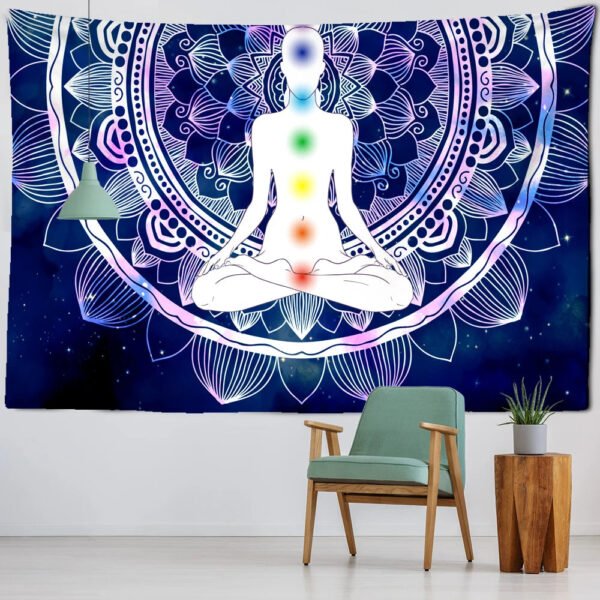 Vibrant Mandala Buddha 7 Chakra Tapestry – Elevate Your Space with Boho Bliss and Spiritual Serenity
