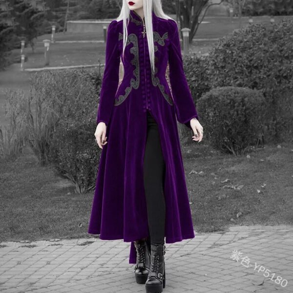 Renaissance Victorian Woman Jacket Medieval Steampunk Lace Coat Vintage Gothic Tuxedo Long Coat Halloween Costumes for Women