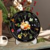 10inch Wooden Wheel of The Year Calendar Witch Wicca Calendar Tabletop Ornament with Bracket Room Home Decoration