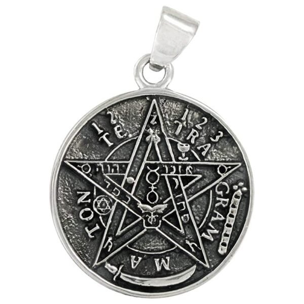 Sterling Silver Tetragrammaton Pentagram Pentacle Pendant