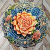 Mandalas 3D Sublimation Aluminum Metal Wind Spinner with Crystal Pendant for Outdoor Garden Yard Hanging Ornament Decoration