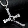 Fast And Furious Movie Dominic Toretto Cross Pendant Necklace Cosplay Jewelry 925 Sterling Silver