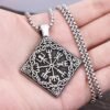 Fashion Vintage Stainless Steel Viking Compass Pendant Necklace For Men Nordic Celtic Knot Necklaces Punk Amulet Jewelry Gifts