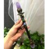 Hand Carved Natural Semi Precious Healing Stones 7 Chakra Crystal Witch Magic Wands Reiki Stick