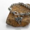 Celtic 6.5 Inches / 16.5 CM Cat Lying on Triquetra Chain Bracelet