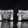 Freemason Scoll Sterling Silver Cufflinks with Masonic Symbols