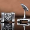 Freemason Scoll Sterling Silver Cufflinks with Masonic Symbols