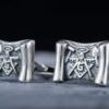 Freemason Scoll Sterling Silver Cufflinks with Masonic Symbols