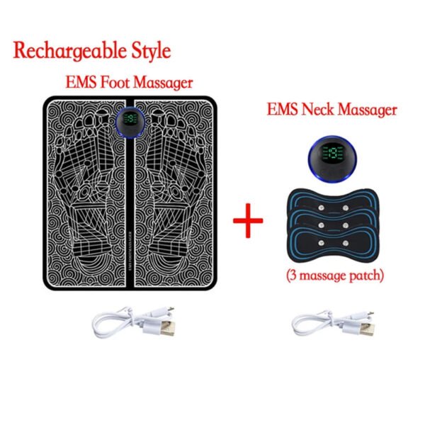 Smart Electric Foot Massager Pad Foldable EMS Muscle Stimulation Massage Mat Improve Blood Circulation Relief Pain Relax Feet