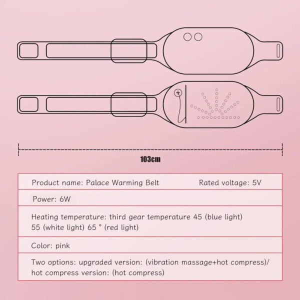 Menstrual Heating Pad Warm Palace Hot Waist Belt Relieve Menstrual Pain Hot Compress Massager for Woman Girl Belly Back Heating