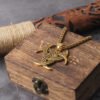 Eternal Vigor: Norse Rune Amulet Pendant - Viking Trinity Necklace in Gold Stainless Steel