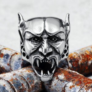 316L Stainless Steel Vampire Men Ring Punk HipHop Retro Eastern Europe Mythology for Biker Male Boy
