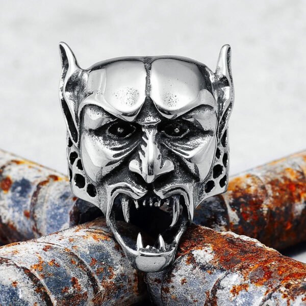 316L Stainless Steel Vampire Men Ring Punk HipHop Retro Eastern Europe Mythology for Biker Male Boy