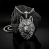 Punk Men's Wolf Head Lion Bear Fox Pure Tin Pendant Necklace Hip Hop Retro Animal Collar Chain Birthday Party Jewelry Gift