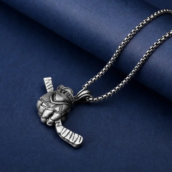 Fashion Ice Hockey Gloves Sticks Pendants Stainless Steel Men's Punk Necklaces High-end Couples Casual Sports Party Jewelry