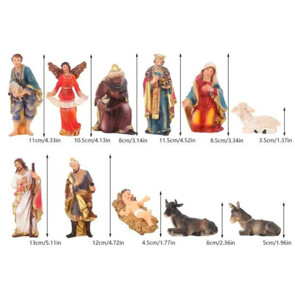 Nativity Scene Christmas Resin Figurines Of Holy Family Classic Christmas Nativity Figurine Set Collection Gifts Party Supplies