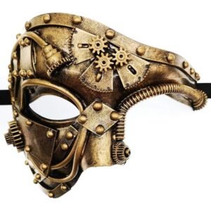 Steampunk Masquerade Ghost Cosplay Mask Mechanical Equipment Half Face Halloween costume Christmas party accessories Adult Gift