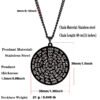 Kabbalah 72 names of God Jewish art Amulet Laser Cut Talisman Stainless Steel Pendant Necklace