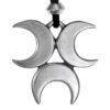 Crescent Triple Moon Necklace Goddess Pendant Lunar Pagan Wiccan Jewelry