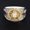 Ancient Templar G Freemason Masonic Solid 925 Sterling Silver Ring