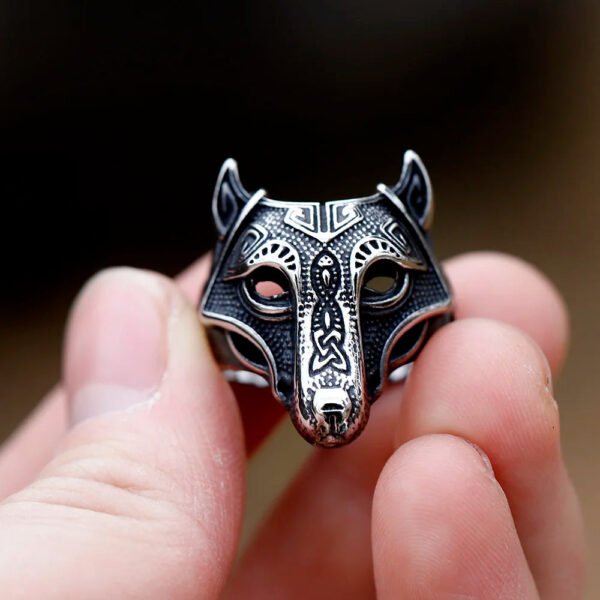 Viking wolf Ring Punk animal Ring Fancy Halloween Jewelry
