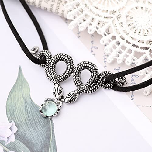 Sacina Gothic Snake Choker Necklace, Zinc Alloy Snake Pendant, Goth Choker, Goth Necklace, Goth Jewelry Gift for Women, Christmas Gift for Women