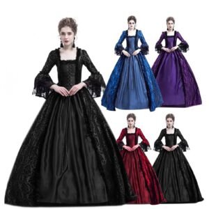Halloween costume for adult women Medieval Cosplay Costumes Vintage Gothic Halloween suit 할로윈 코스튬 disfraz halloween para mujer