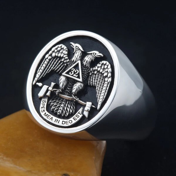 Scottish Rite 32 Degree Mason Freemasonry Masonic 925 Sterling Silver Ring